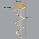 Ljojo Luxury Crystal Chandelier - Elegant Indoor LED Lighting for High-Rise Stairs & Living Room