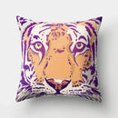 Ljojo Lion Tiger Head Pillowcase for Home Decor - Soft and Stylish Animal Cushion Cover