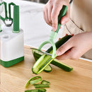 Ljojo 5-Piece Green Kitchen Tools Set: Peeler, Knife, Beater, Scissors - Multi-functional Cooking Gadget