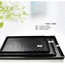 Ljojo Melamine European Rectangle Plate Set Glossy Wood Grain Finish