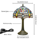 Dragonfly Stained Glass Table Lamp 12" for Bedroom Living Room Ljojo Brand