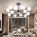 Scandinavian Glass Ball Chandelier for Bedroom | Modern Gold Black Pendant Light Ljojo