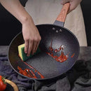 Ljojo 32CM Non-stick Wok Frying Pan Gas Stove Induction Skillet Stone Cookware