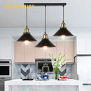 Ljojo 3-Head Retro Industrial Ceiling Chandelier in Black/Gold for Kitchen, Bedroom, Restaurant