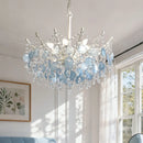 French Blue K9 Crystal Chandelier Pendant Light for Romantic Villa by Ljojo