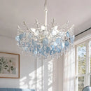 French Medieval Style Blue Crystal Chandelier Pendant Light for Luxury Living Spaces by Ljojo