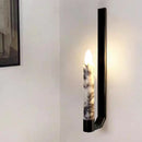 Ljojo Minimalist American Style Wall Lamp Natural Marble E14 Bulb Metal Sconce
