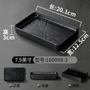 Ljojo Melamine Black Dinner Plate Set - Thick Sushi Pans, Imitation Porcelain Tray
