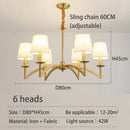 LED Pendant Light American 70s Vintage for Master Bedroom - Cloth Nordic Chandelier by Ljojo