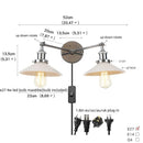 Ljojo 2-Light LED Wall Sconce with Pull Chain Switch for Coffee Bar, Bedroom, Bathroom