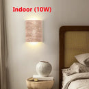 Ljojo Yellow Travertine Wall Sconce Elegant Natural Stone LED Light for Bedroom & Outdoor Decor
