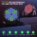 Ljojo™ RGB Par Light 72LEDs DMX Remote Control DJ Disco Party Lights