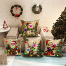 Ljojo LED Christmas Pillowcase with Santa Claus Snowman Fawn Design Home Party Decor