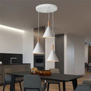 Ljojo 3-Head White Pendant Lights Wood Aluminum Chandelier