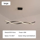 Ljojo Modern Led Pendant Lamp Dimmable Black Gold Chandelier for Dining Living Bedroom