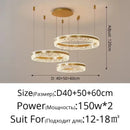 LED Rings Chandelier Minimalist Acrylic Hanging Light for Living Room | Ljojo