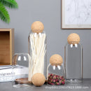 Ljojo Spherical Cork Glass Sealed Storage Tank Transparent Large Kitchen Decoration Jar