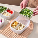 Ljojo 3-Grid Refrigerator Food Storage Box for Kitchen Fresh-keeping