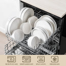 Ljojo 12/16/18/24 Piece Black Rim Dinnerware Sets with Standing Edge
