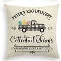 Easter Rabbit Eggs Design Linen Pillowcase - Ljojo Brings Spring Joy