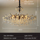 American Retro Crystal Pearl Lustre Chandeliers for Living Room by Ljojo