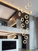 Ljojo Luxury Crystal Round LED Chandelier Gold Ceiling Lamp
