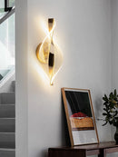 Ljojo Modern Acrylic Gold/Black LED Wall Sconce for Home Decor & Interior Lighting.