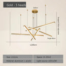 Ljojo LED Black Gold Modern Chandelier Stylish Aluminum Dining Room Office Pendant Light