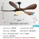 Ljojo 48-Inch Ceiling Fan with Remote Control and LED Light, Strong Winds, Mute Operation