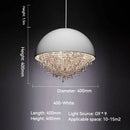 LED Crystal Half Round Raindrops Pendant Light Chandelier for Bedroom by Ljojo