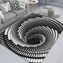 Ljojo 3D Optical Illusion Entrance Carpet: Trippy Living Room Rug for Hallway, Bedroom, Bathroom