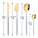 Ljojo 24Pcs Colorful Stainless Steel Gold Flatware Cutlery Set Western Kitchen Tableware