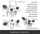 Ljojo Luxury Villa Glass Shades LED G9 Chandelier Living Room Stairs Art Metal Chandelier