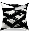 Abstract Black & White Brushstroke Pattern Cushion Cover for Sofa, Bedroom, Car by Ljojo