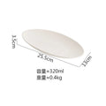 Ljojo Matte Striped Oval Ceramic Fish Plate for Molecular Cuisine Tableware