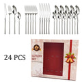 Ljojo 24Pcs Stainless Steel Cutlery Set - Luxury Dinnerware & Flatware Gift Box