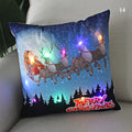 Ljojo LED Christmas Cushion Cover Merry Santa Claus Snowman Pillow Home