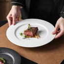 Ljojo Matte Ceramic Steak Plate Dessert Pasta Serving Dish Circular Flat Tableware
