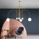 Ljojo Geometric Chandelier Glass Pendant Light - Modern Ceiling Suspension Lamp for Living Dining Room