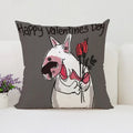 Bull Terrier Art Anime Pillow Cover 40x40 Ljojo Home Decor Throw Pillow