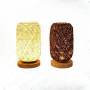 Wabi-sabi Rattan Twine LED Table Lamp Hand Knitted Chandelier by Ljojo