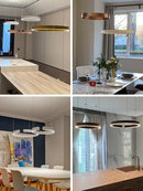 Ljojo LED Round Ring Chandelier for Dining Room, Living Room, and Bedroom