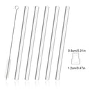 Ljojo 12mm Glass Straw Set for Bubble Tea Milk Smoothies Cocktails