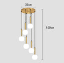 Ljojo LED Ring Stairs Pendant Light Chandelier for Living Room Dining Room Lighting