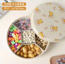 Ljojo Melamine Fruit Plate with Lid - Divided Snack Box for Living Room