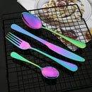 Ljojo 24-Piece Stainless Steel Rainbow Cutlery Set and Tableware