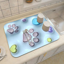 Ljojo 3D Visual Effect Drain Mat - Absorbent, Non-Slip, Anti-Mildew Kitchen Tableware Mat