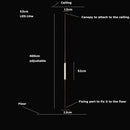 Italian Minimalist Gold Long-Line Tube Floor Lamp, Dimmable LED Wall Lamp for Living Room - Ljojo