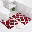 Ljojo 2-Piece Shaggy Bathroom Rug Set with U-Shaped Toilet Mat
