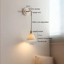 IWHD Japan Style Ceramic LED Wall Sconce with Adjustable Copper Arm for Bedroom and Bathroom - Nordic Modern Wandlamp by Ljojo